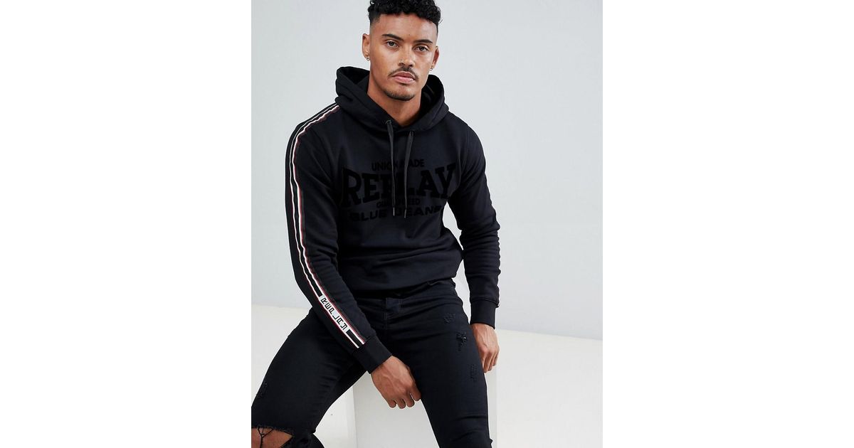 replay blue jeans hoodie
