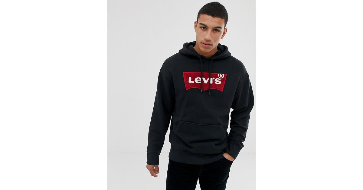 Levi's Denim Batwing Hoodie in Black 