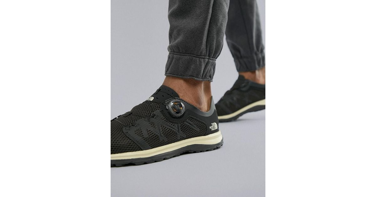 The North Face Litewave Flow Boa System No Lace Tie Trainers In Black