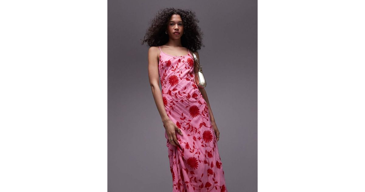 topshop pink embroidered dress Pink Petal Ombre Embroidered Dress Pink / S