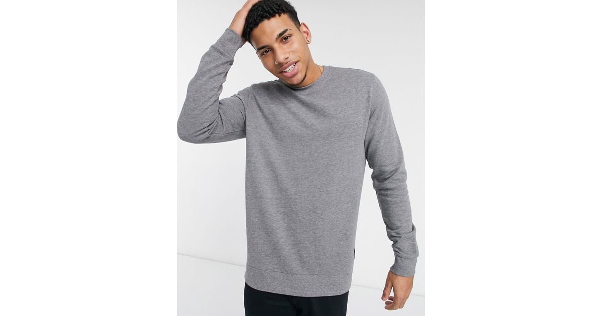 Only & Sons Crew Neck Sweatshirt in Gray for Men | Lyst