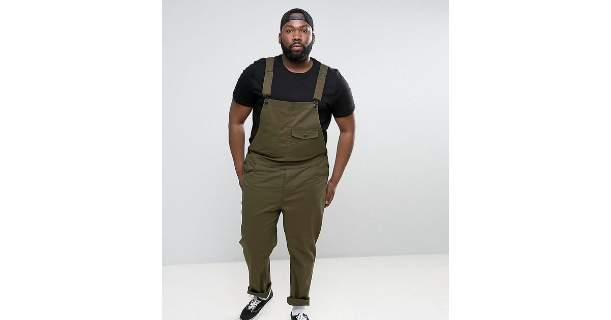 ASOS Plus Chino Overalls In Khaki in Green for Men Lyst