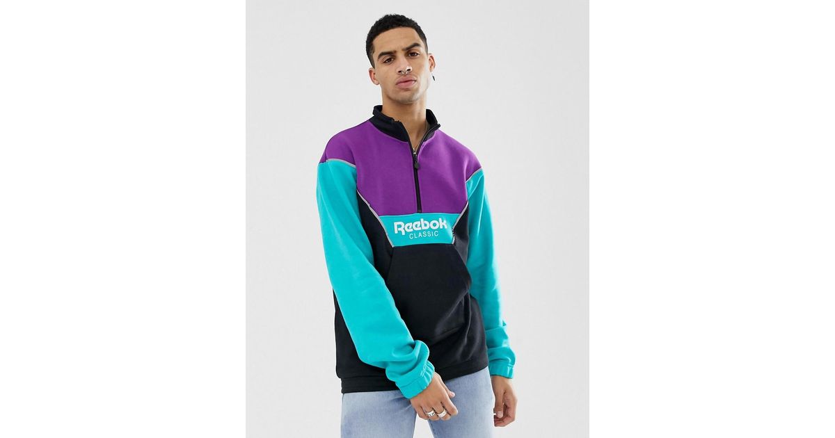 reebok classic half zip