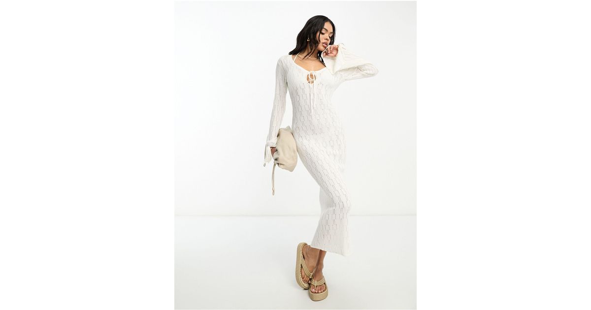 4th & Reckless Soleil Crochet Beach Summer Dress in White | Lyst UK