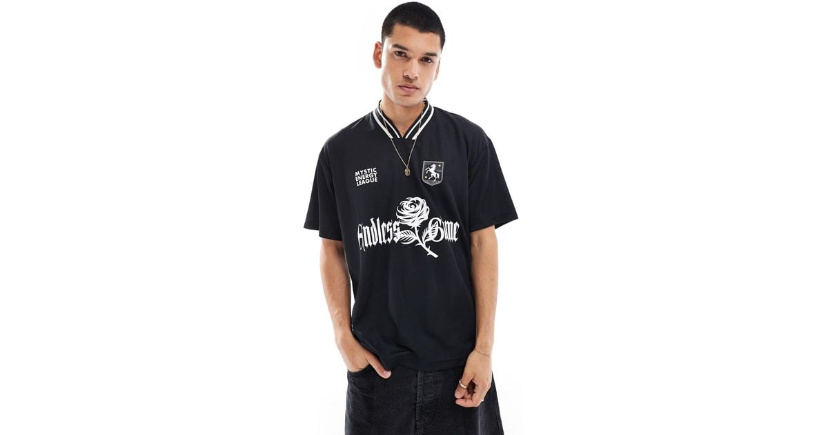 Bershka Retro T-Shirt Jersey Is in Black for Men Lyst