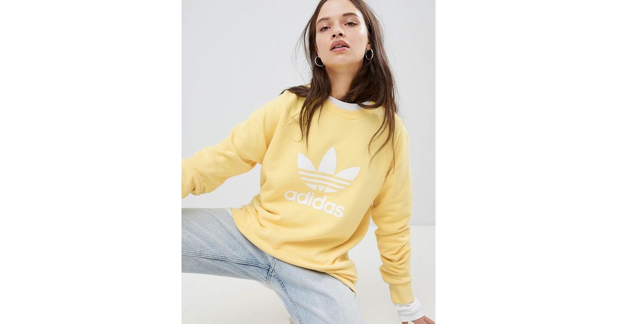 adidas yellow crew neck