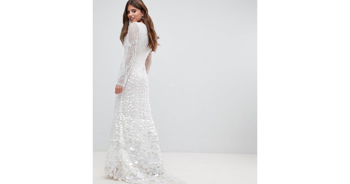 A Star Is Born Bridal Embellished Maxi Dress With Fishtail in White Lyst Australia