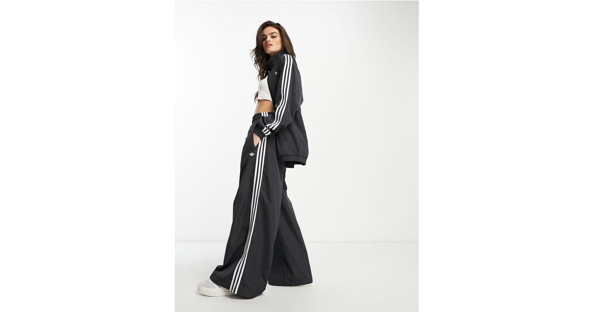 adidas Originals Gothcore Oversized Three Stripe Parachute Trousers in