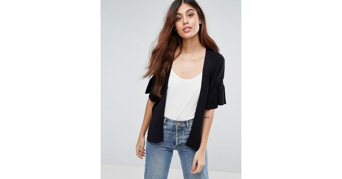 warehouse black cardigan