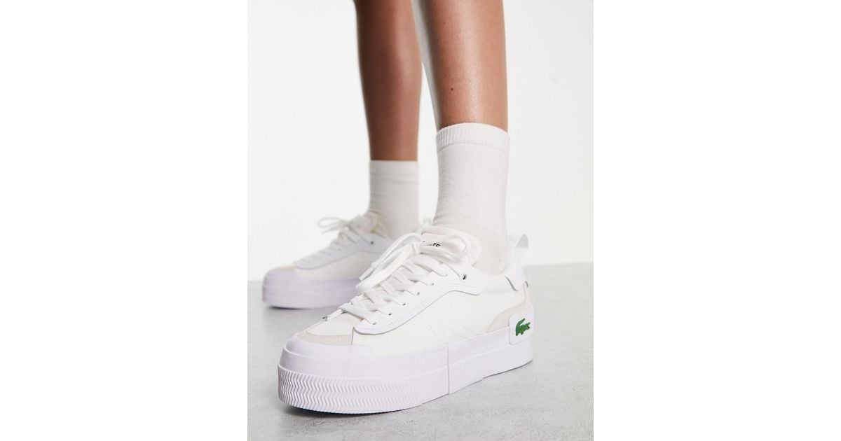 Shop LACOSTE 2023 SS Platform Casual Style Leather Logo Platform & Wedge  Sneakers by ☆skyberry | BUYMA