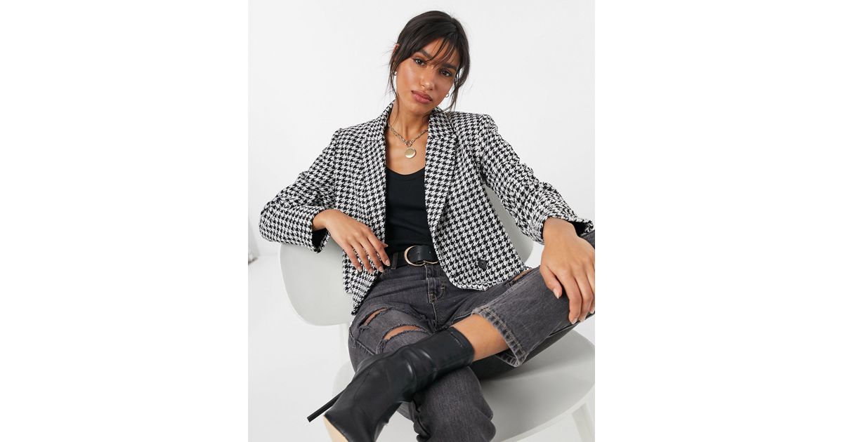 Americana a cuadros con estampado Mango de Tejido sintético de color Negro  | Lyst