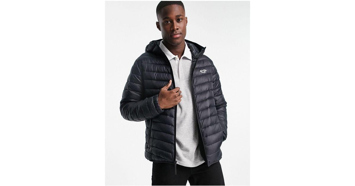 hooded narrow channel puffer jacket