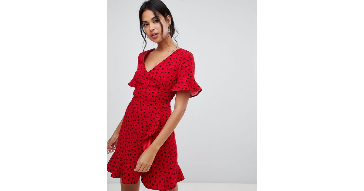oasis red polka dot dress