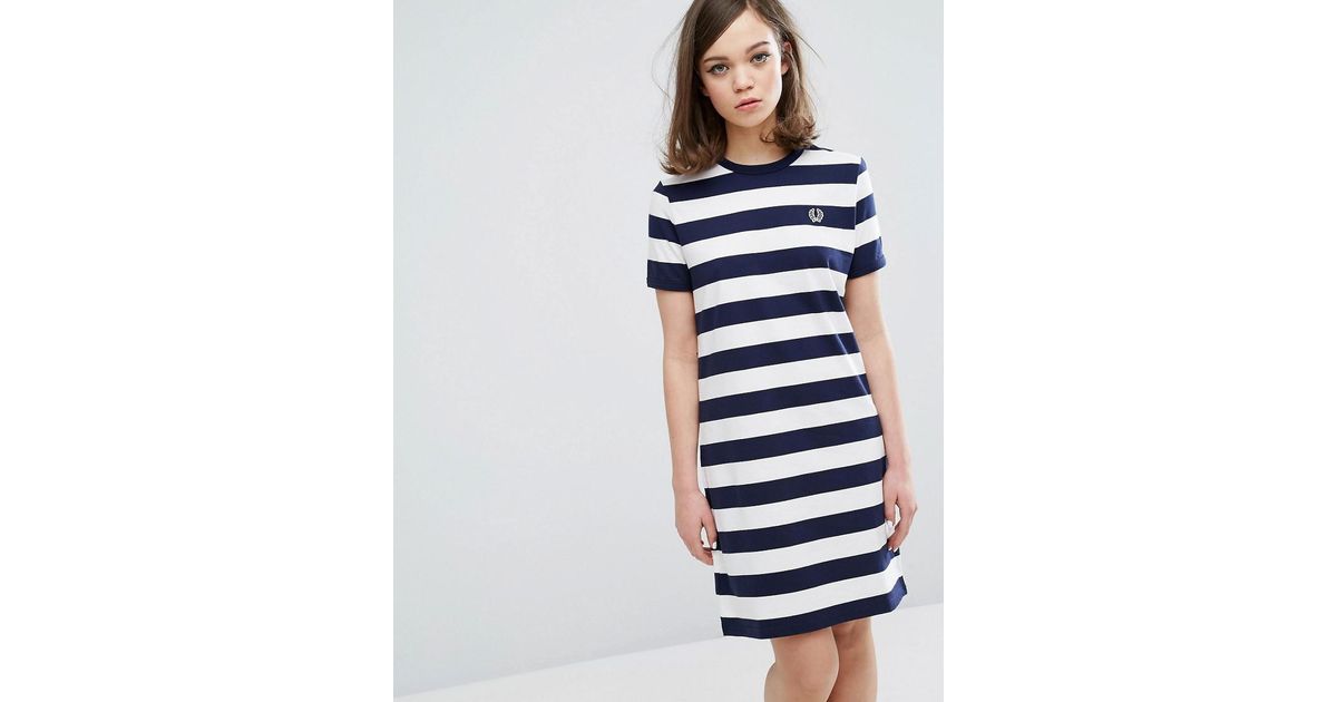 navy striped t shirt dress