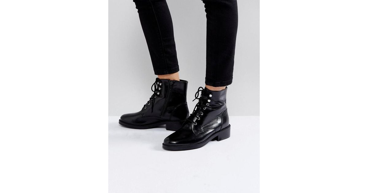 carvela black lace up boots