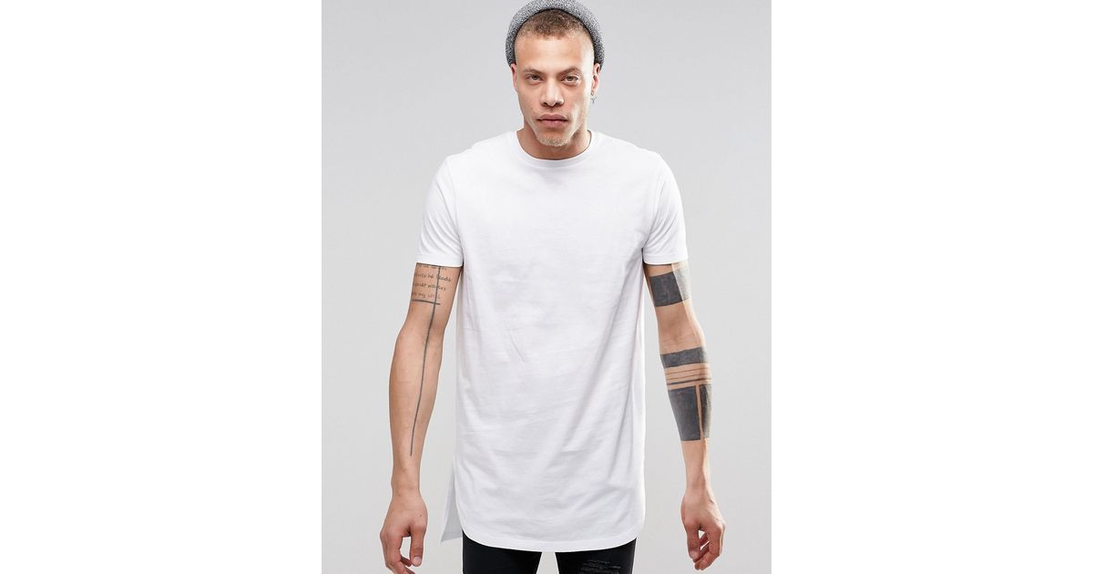 Download Asos Super Longline T-shirt With Curved Front And Straight ...