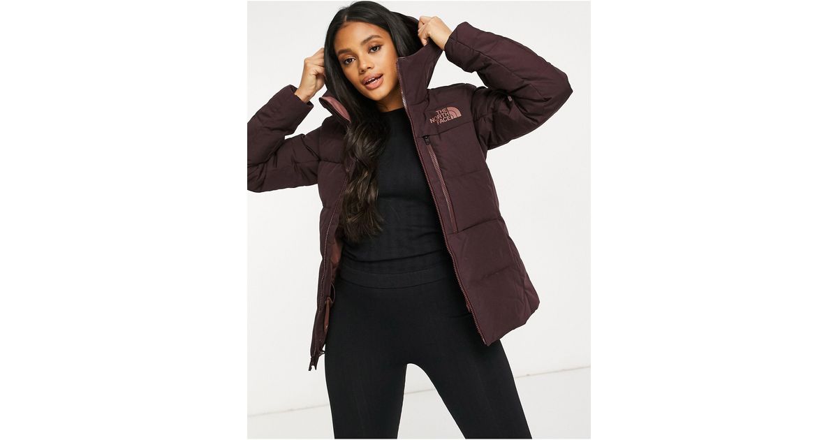 the north face heavenly down ski jacket in brown