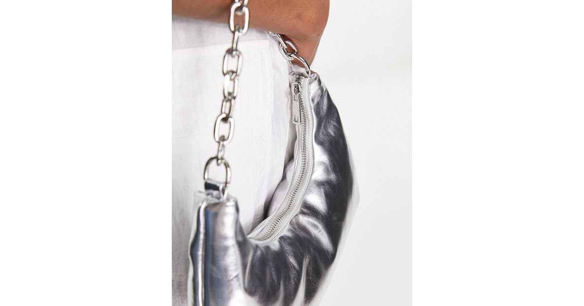 Public Desire Exclusive The Cosmo Bag With Chunky Chain Strap in Metallic Lyst