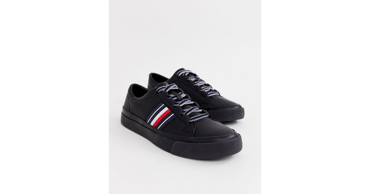 tommy hilfiger corporate leather low sneaker