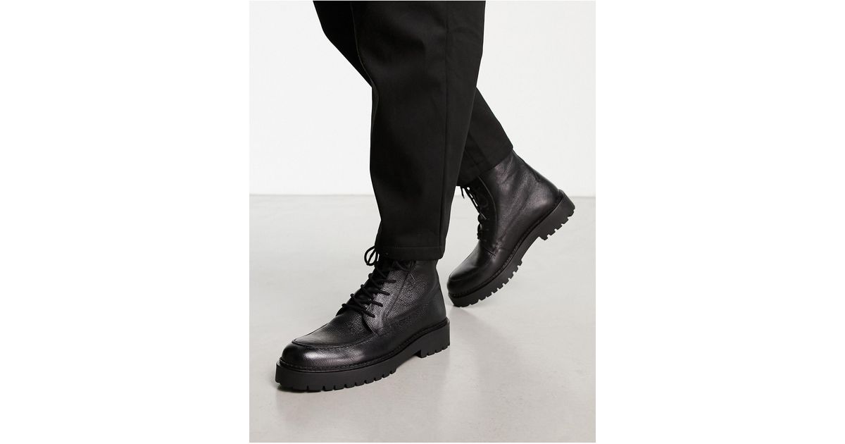 Schuh Draco Chunky Lace Up Boots in Black for Men | Lyst