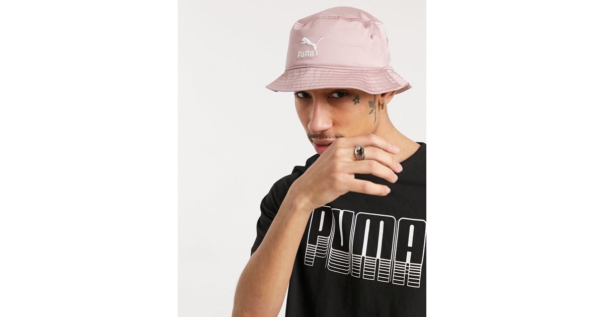 PUMA Satin Bucket Hat in Pink for Men | Lyst
