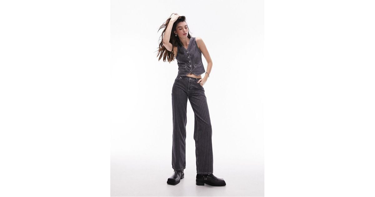 Topshop pinstripe jeans sale