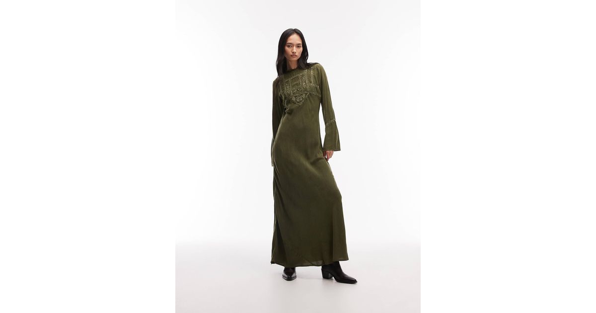 ASOS Modesty Maxi Tee Dress in Green | Lyst