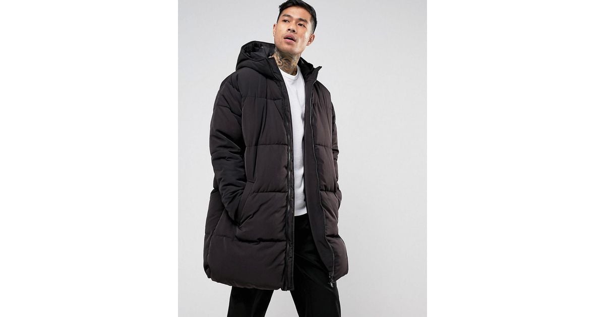 mens black oversized puffer jacket