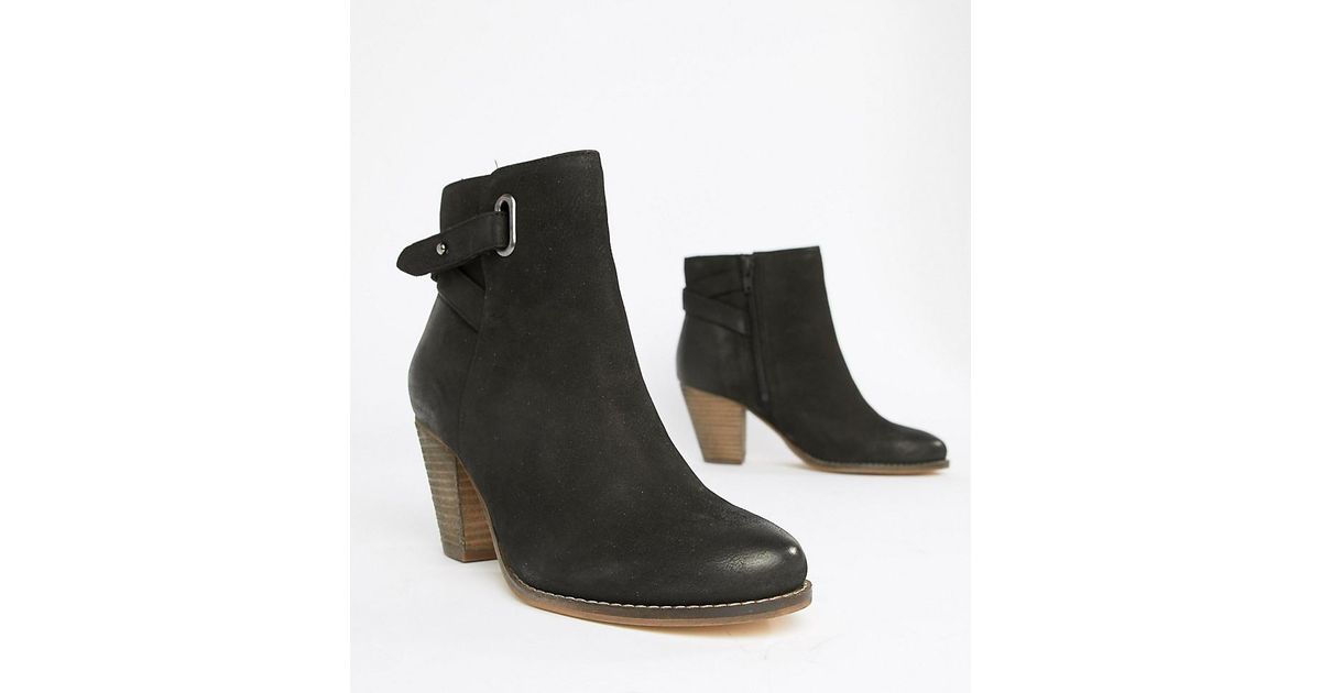 kurt geiger black leather western heeled ankle boots