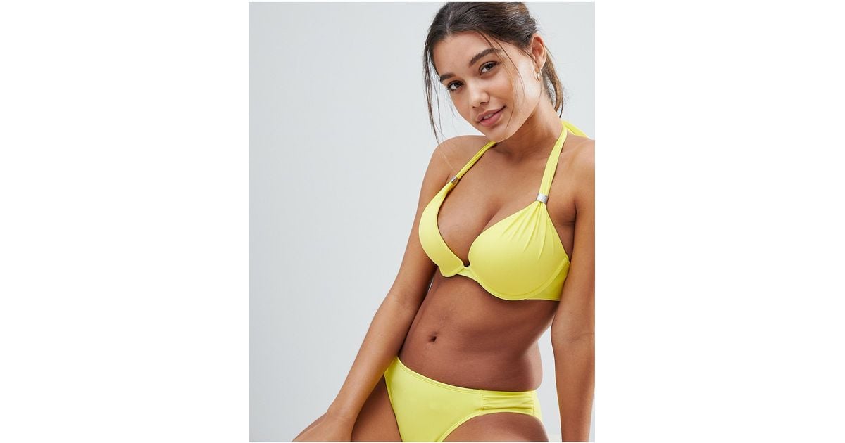 DORINA Super Push Up Bikini Top in Yellow | Lyst Canada