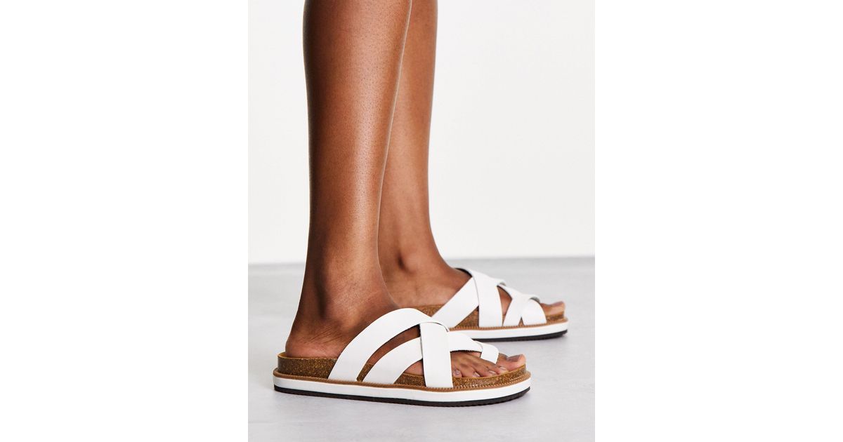 Free People Ventura Footbed Sandals in White - Lyst