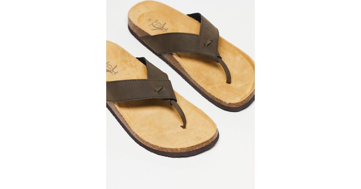 Original Penguin Footbed Flip Flops in Natural for Men Lyst