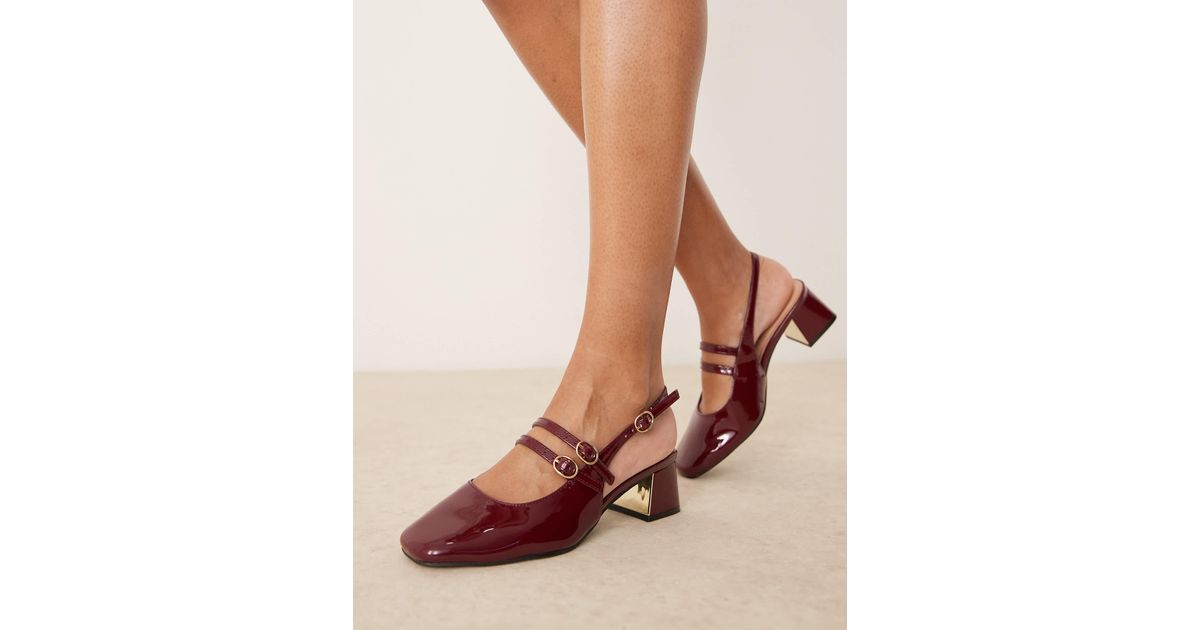 Double Bride Chaussure Babies Talon Femme Babies à Talon Avec