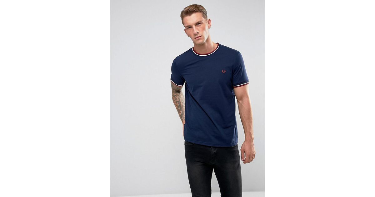 fred perry twin tipped t shirt navy