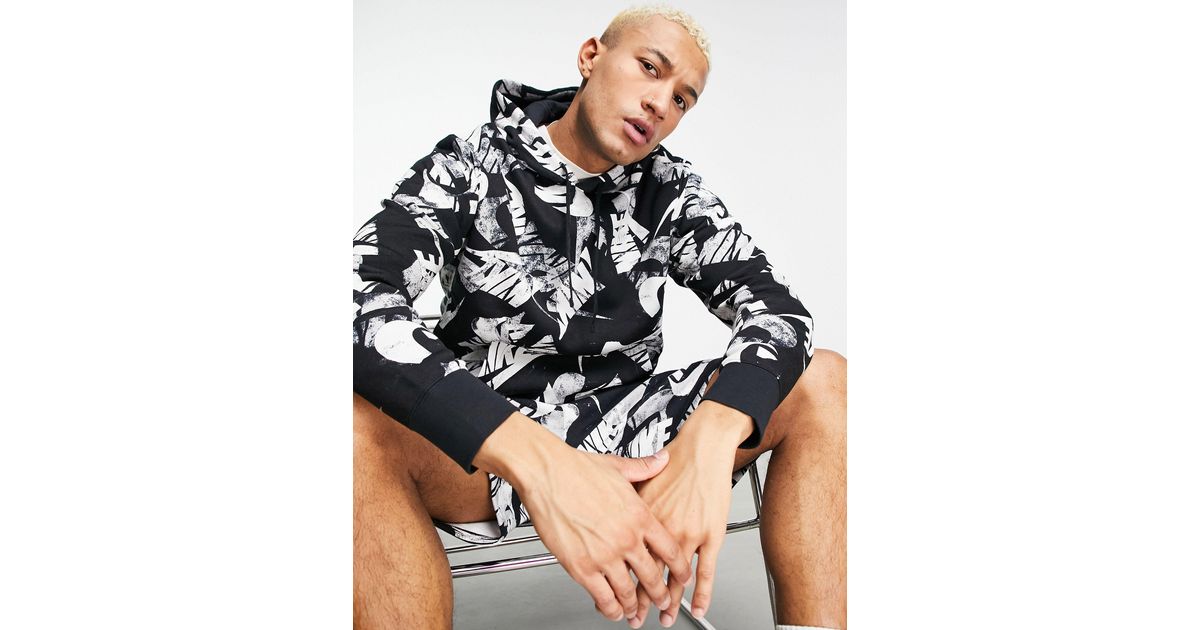 mens nike all over print hoodie