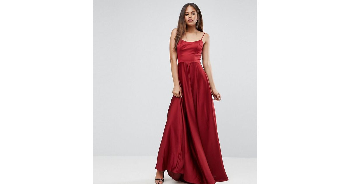 red square neck dress