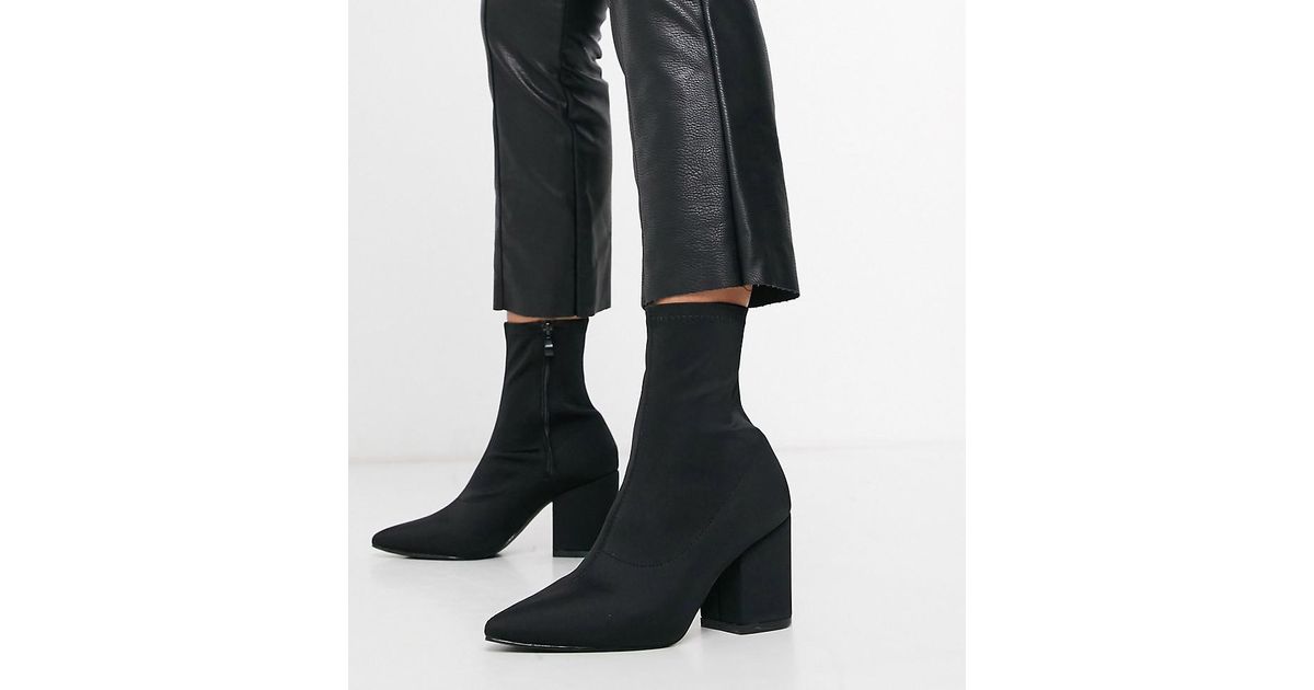 black pull on sock boots