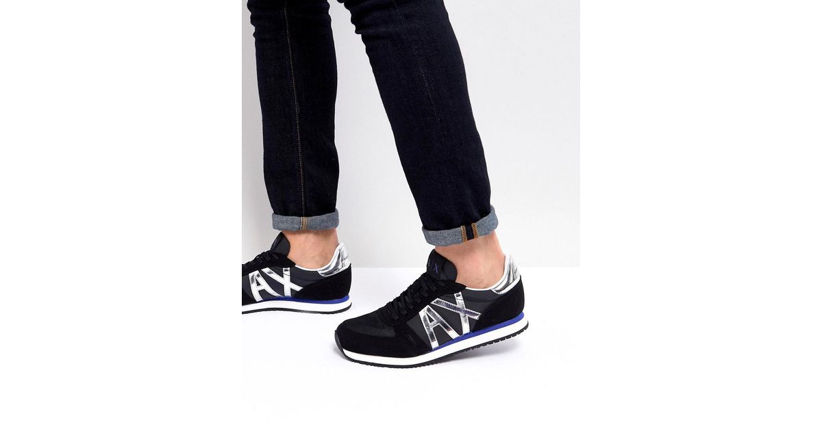 armani exchange sneakers black