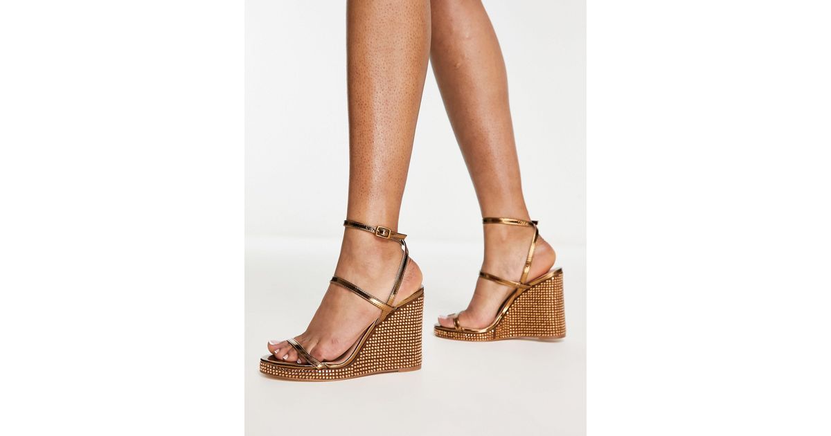 Diamante top wedge sandals