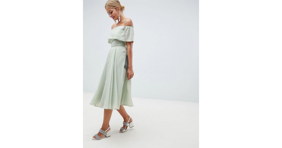bardot midi prom dress