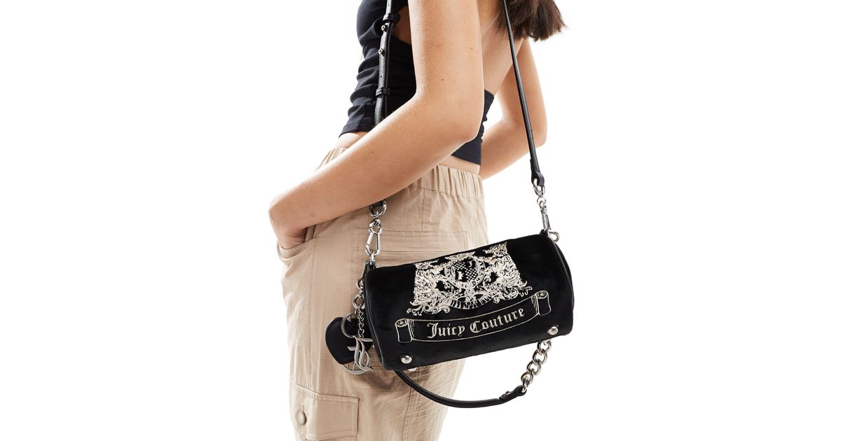 Juicy Couture Velour Barrel Bag in Black | Lyst Australia
