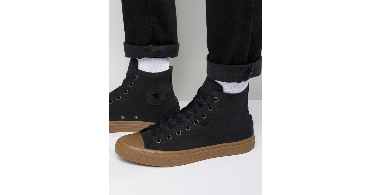 Converse Chuck Taylor All Star Ii Hi Sneakers With Gum Sole In Black 155496c  for Men | Lyst
