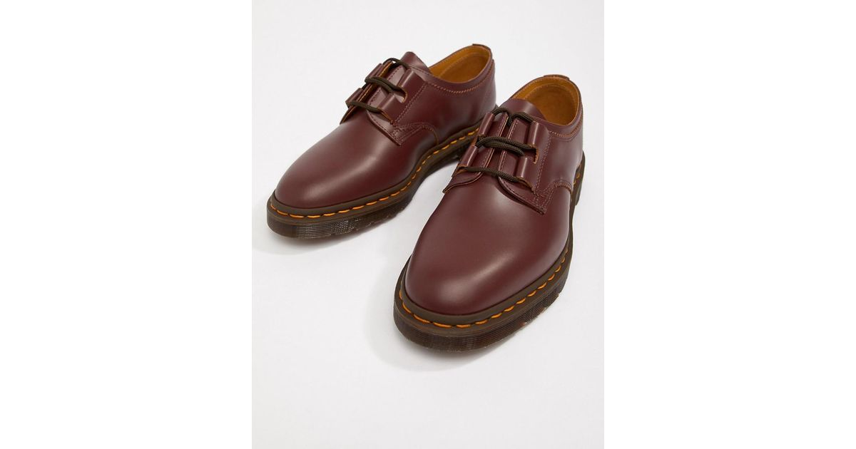 dr martens henton ghillie shoes in black smooth
