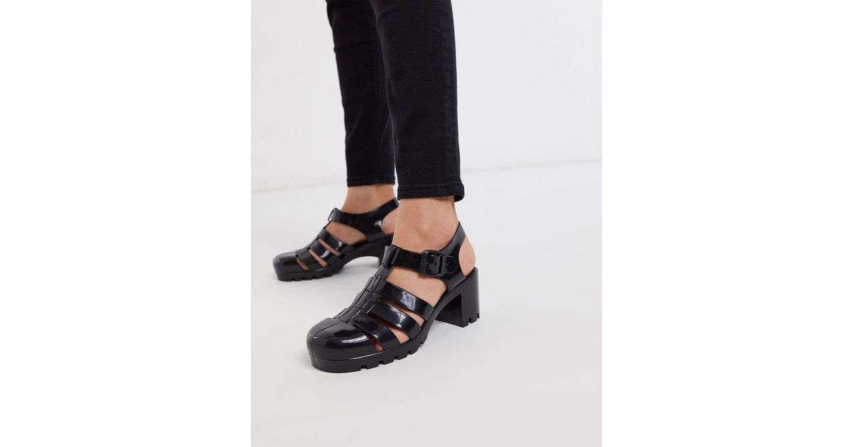 London Rebel Heeled Jelly Shoes in 