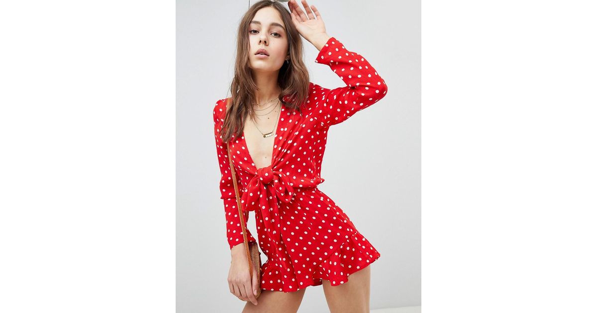 red spotty playsuit