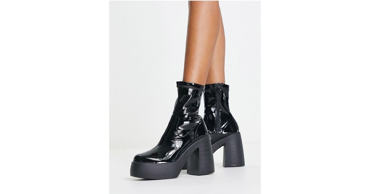ASOS Ember High Heeled Sock Boots in Black | Lyst