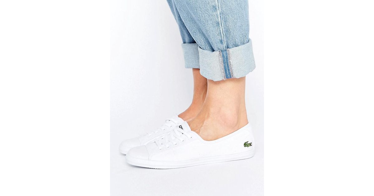 Lacoste white on sale ziane trainers