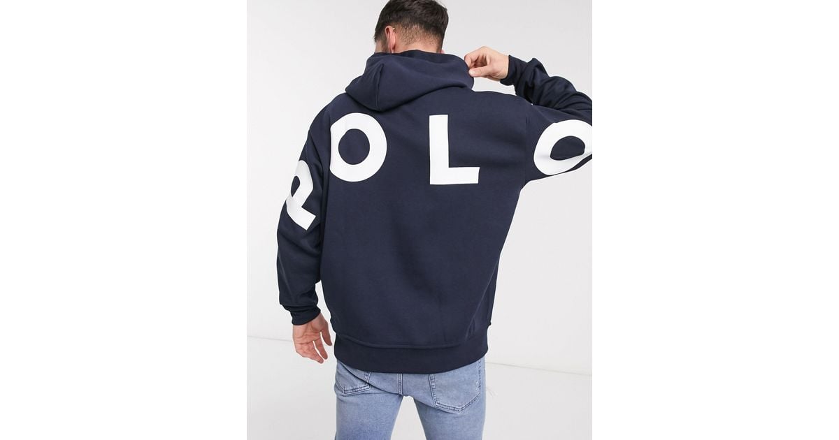 Polo Ralph Lauren Oversized Large Back And Player Logo Hoodie in Blue for Men Lyst Canada