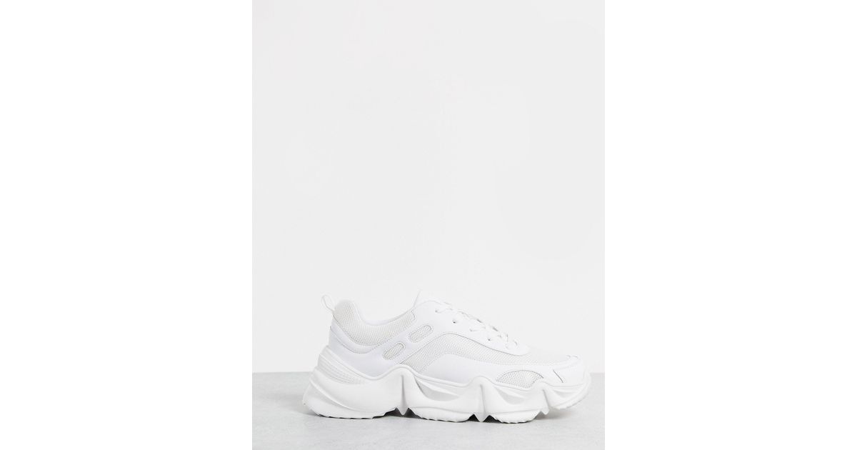 public desire white chunky trainers