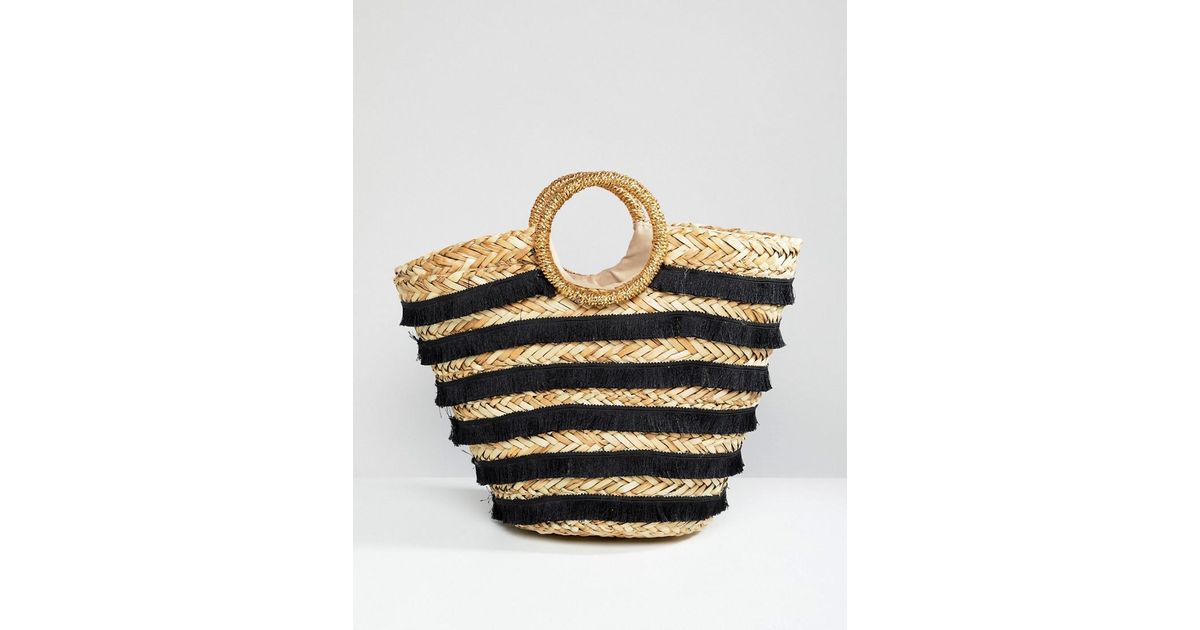 Lyst River Island Straw Tote Beach Bag In Black